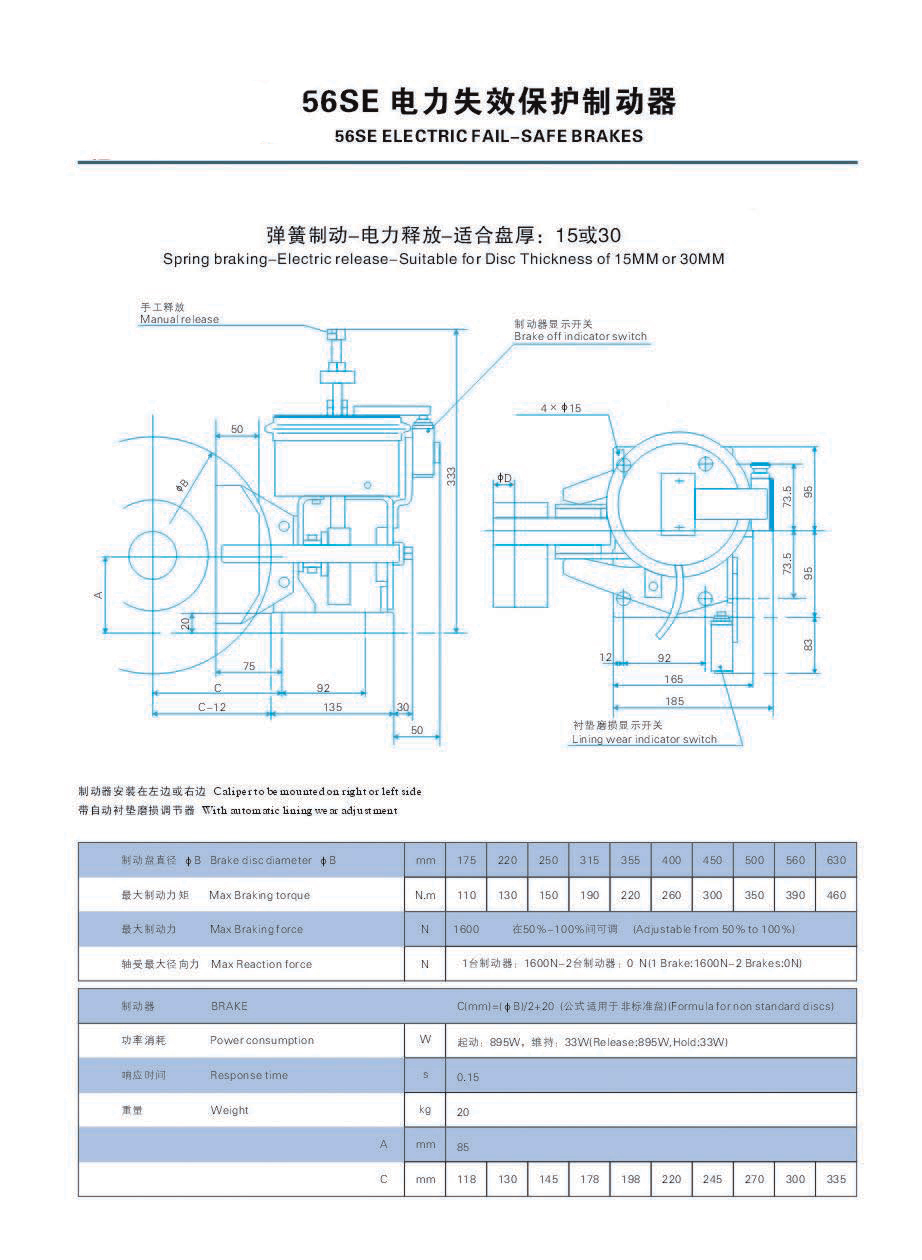 56SE失效保護制動器